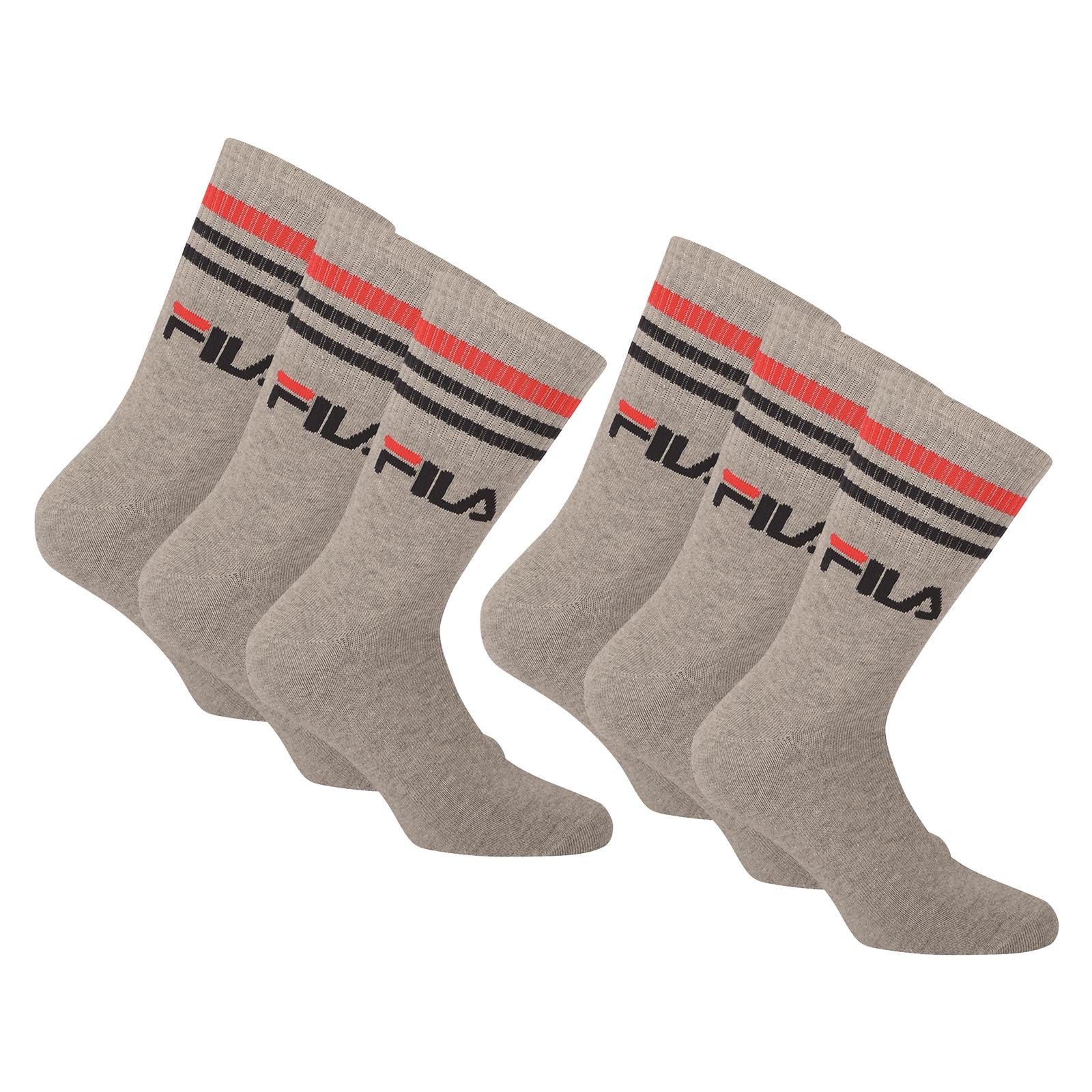 FILA Unisex Socken 6 Paar - Street, Sport, Lifestyle, Socks Set, Stripes, 35-46