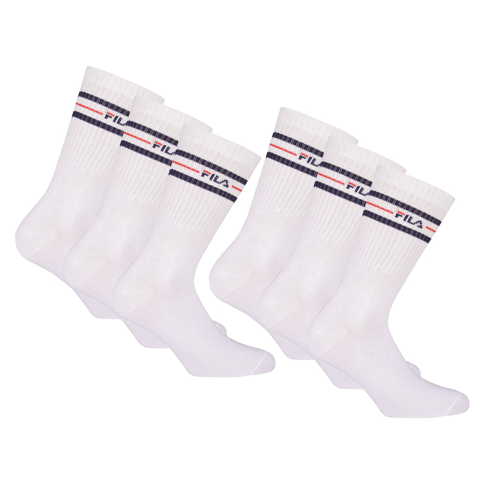 FILA Unisex Socken 6 Paar - Street, Sport, Lifestyle, Socks Set, Stripes (2x 3 Paar)