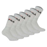 FILA Unisex Socken, 6er Pack - Crew Socks, Frottee, Tennis, Sport (2x 3 Paar)