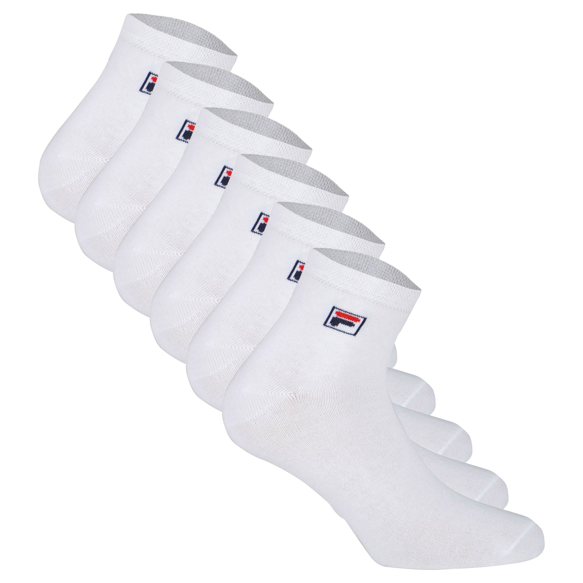 FILA Quarter Socken Unisex, 6 Paar - Kurzsocken, Sport, Logo-Bund, uni, 35-46