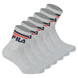 FILA Unisex Socks, 6 Pairs Quarter - short Socks, Sport, Logo Cuff, uni