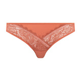 FEMILET Damen Slip - Floral Touch, florale Spitze, blickdichtes Meshmaterial