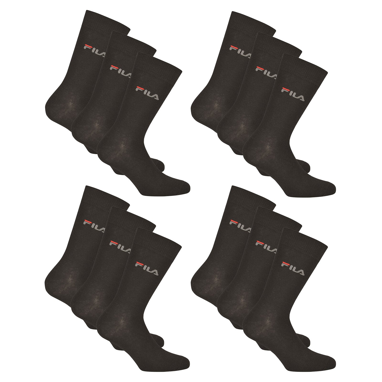 FILA Unisex socks, 12 pairs - Stockings, Street, Sport, Socks Set, Logo (4x 3 Pack)