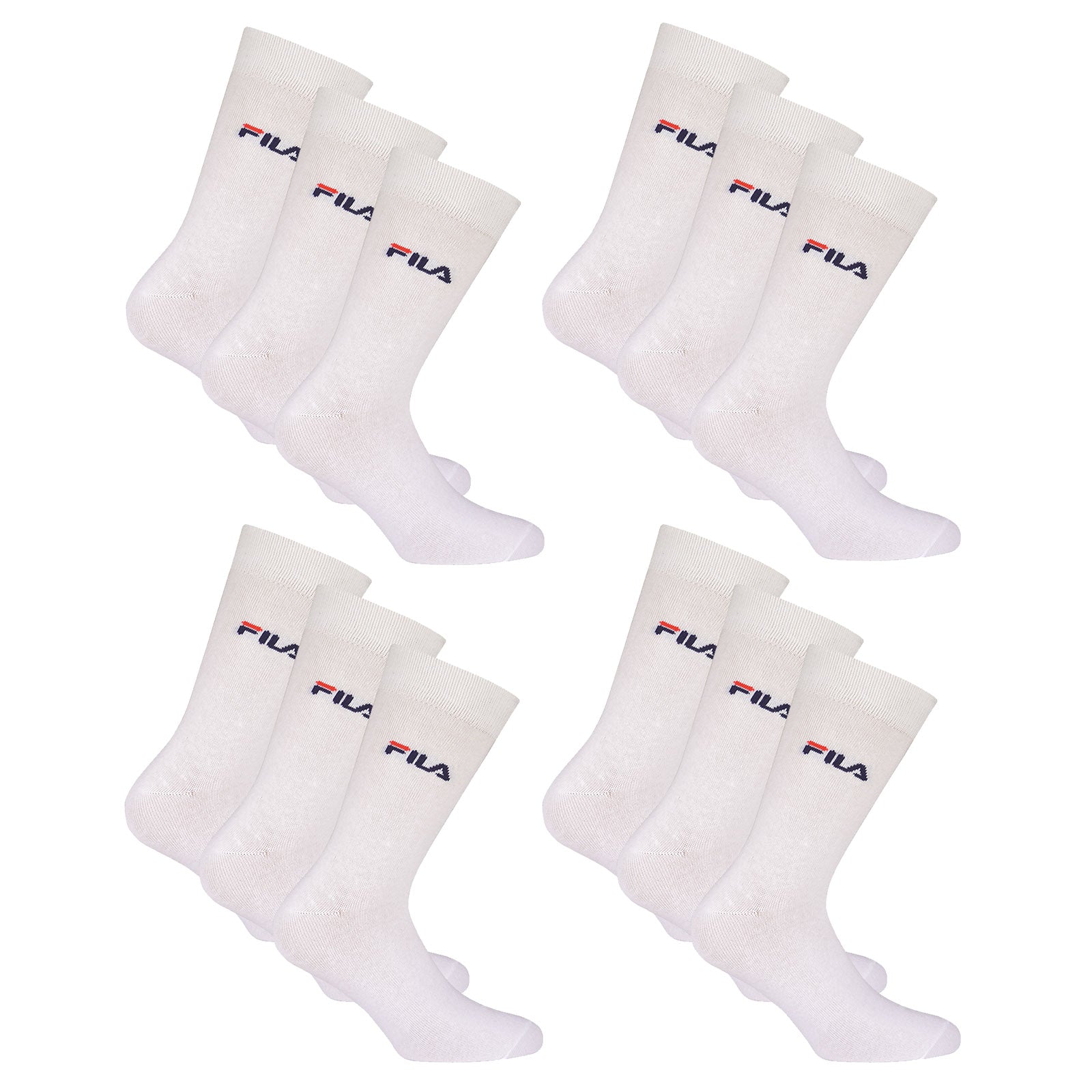 FILA Unisex socks, 12 pairs - Stockings, Street, Sport, Socks Set, Logo (4x 3 Pack)