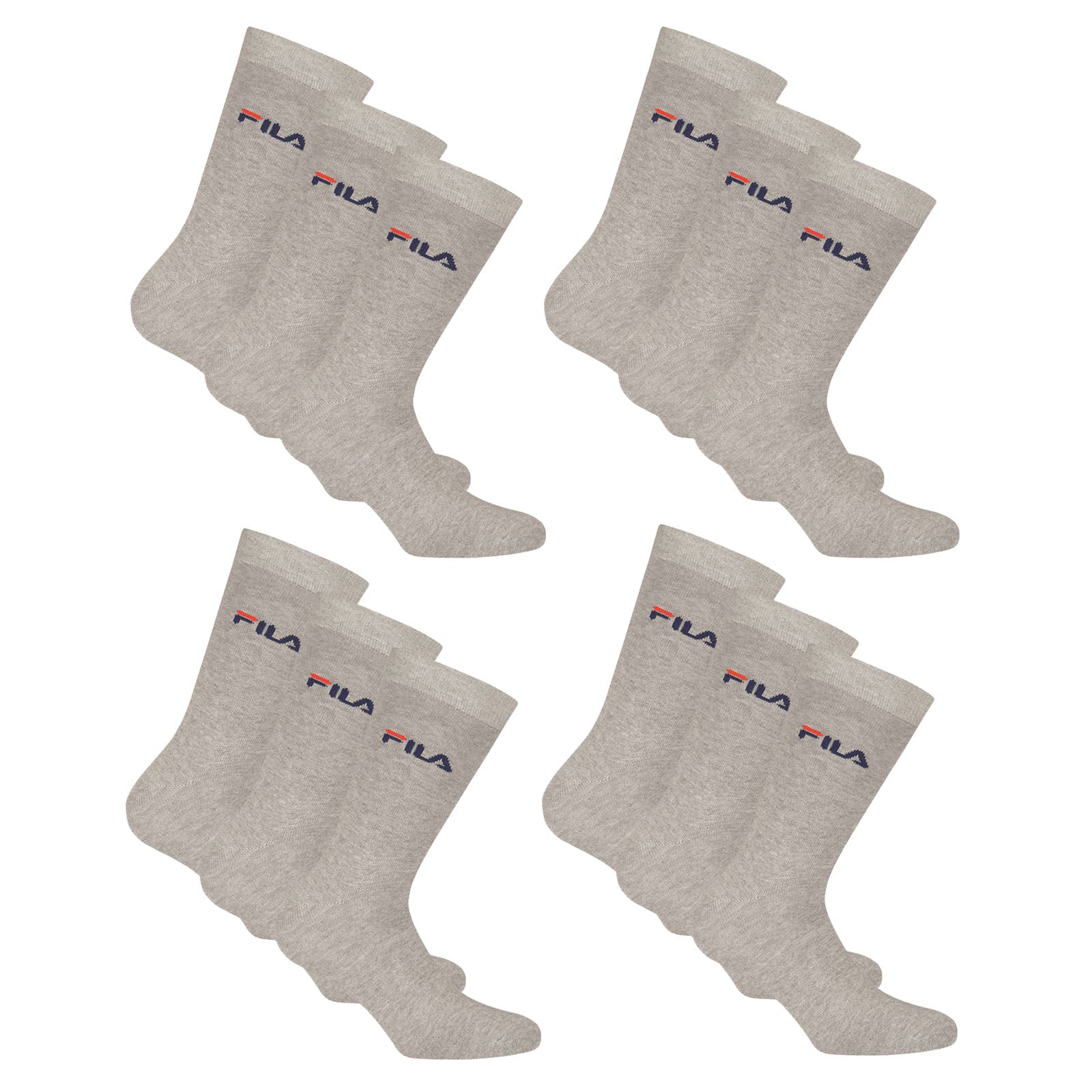FILA Unisex socks, 12 pairs - Stockings, Street, Sport, Socks Set, Logo (4x 3 Pack)