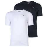 FILA Men's T-Shirt, Pack of 2 - BROD Tee, Round Neck, Short Sleeve, Logo
