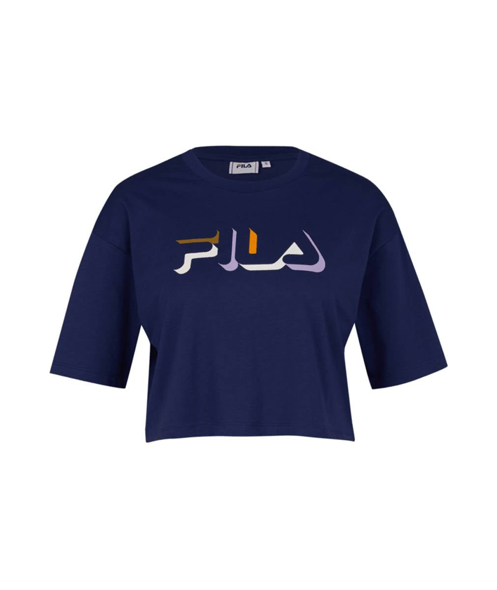 FILA Damen T-Shirt BOITUVA - Cropped Tee, Crewneck, Rundhals, Kurzarm, Logo