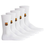 FC Barcelona Unisex Socken, 5er Pack - Tennis Embroidery Socks, Emblem-Logo gestickt, Baumwollmischung, einfarbig