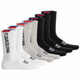 FC Barcelona Unisex Socken, 7er Pack - Tennis Socks, Schriftzug-Logo, Baumwollmischung, einfarbig
