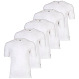FC Barcelona Herren T-Shirts, 5er Pack - U-Neck Undershirts, Baumwolle, Rundhals, Logo, einfarbig