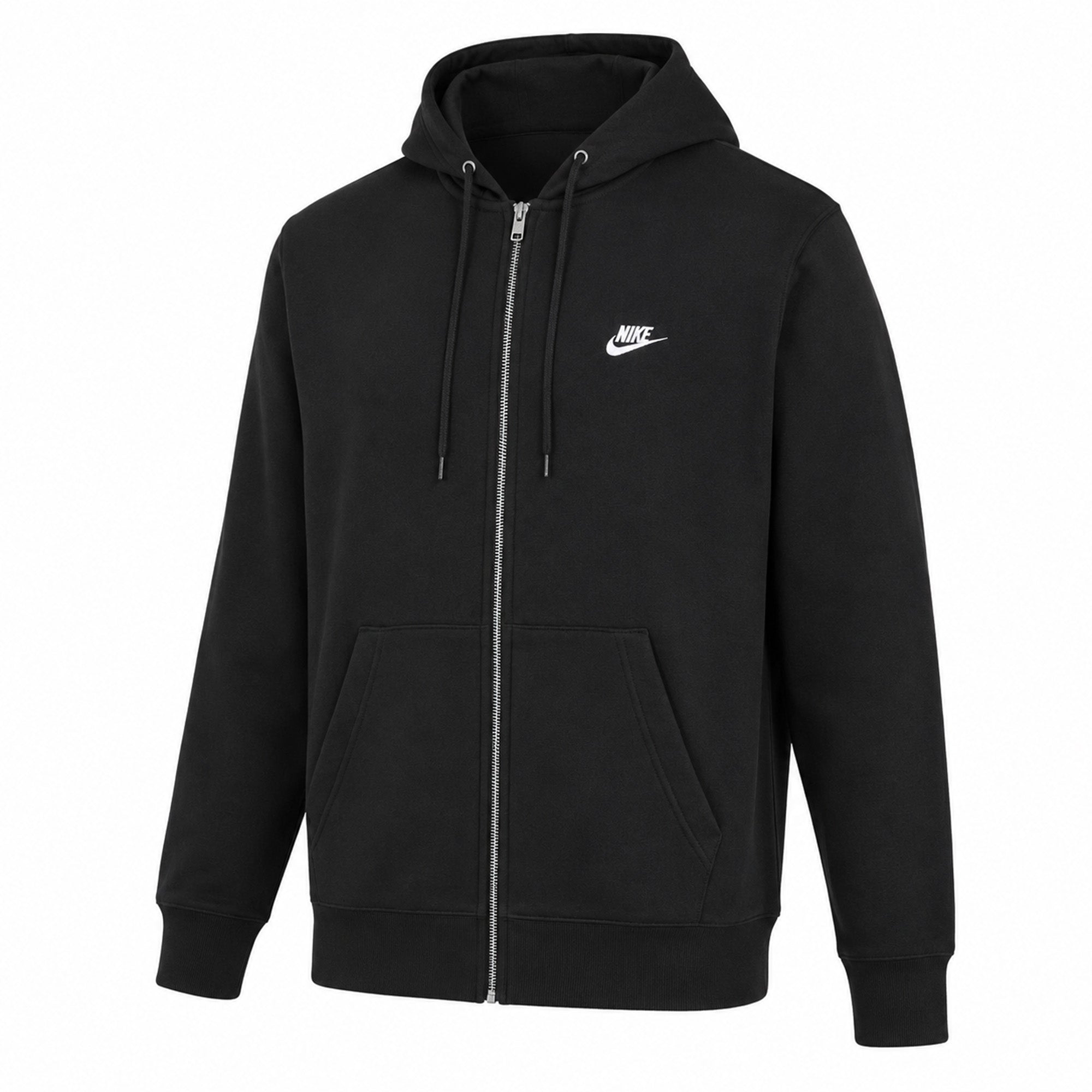 NIKE Herren Sweatjacke - Club Basketball Fleece Hoodie, Kapuze, Regular Fit, Baumwollmischung, einfarbig
