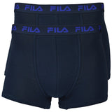 FILA Herren Boxer Shorts 2er Pack - Logobund, Urban, Cotton Stretch, einfarbig