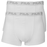 FILA Herren Boxer Shorts 2er Pack - Logobund, Urban, Cotton Stretch, einfarbig