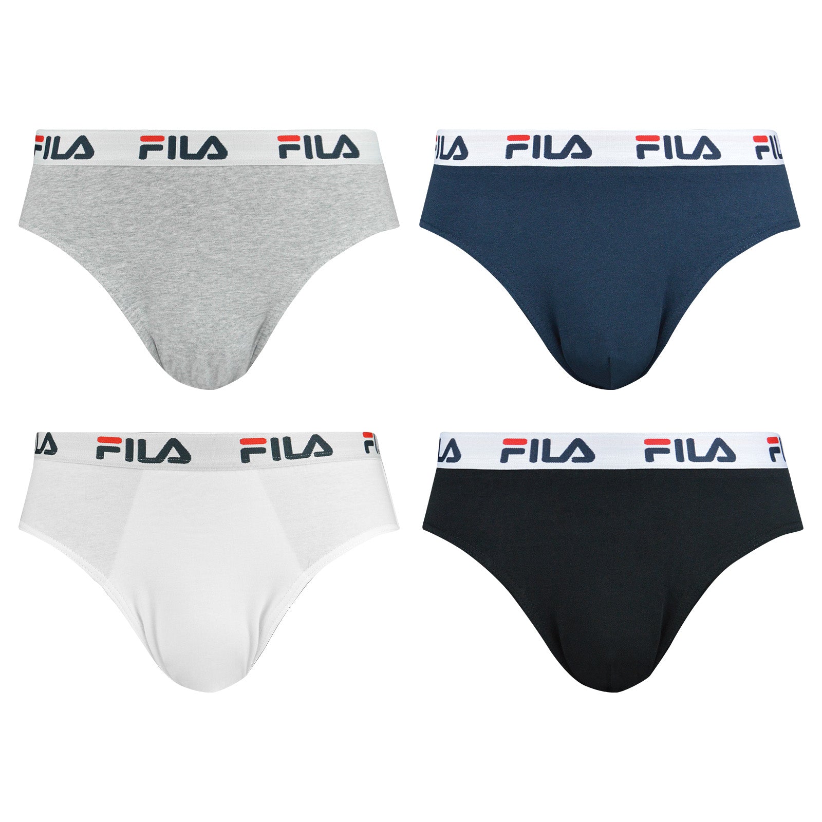 FILA Herren Slips im Pack - Briefs, Logobund, Urban, Cotton Stretch, einfarbig, S-2XL