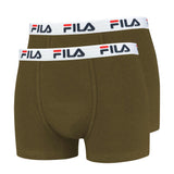 FILA Men's Boxer Shorts, Pack of 2 - Cotton, plain