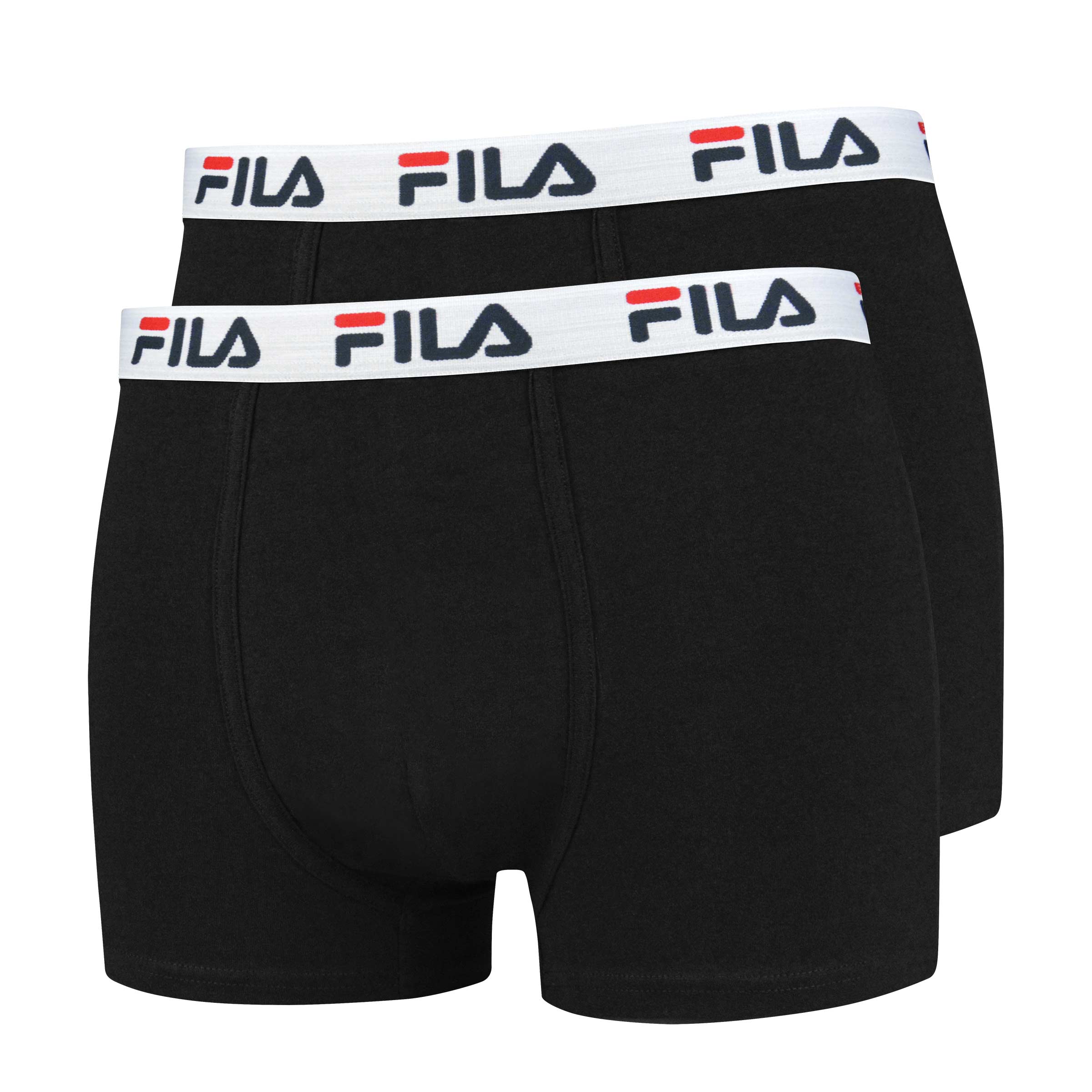 FILA Herren Boxer Shorts, 2er Pack - Baumwolle, einfarbig