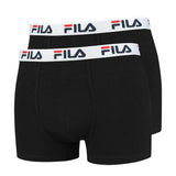 FILA Herren Boxer Shorts, 2er Pack - Baumwolle, einfarbig