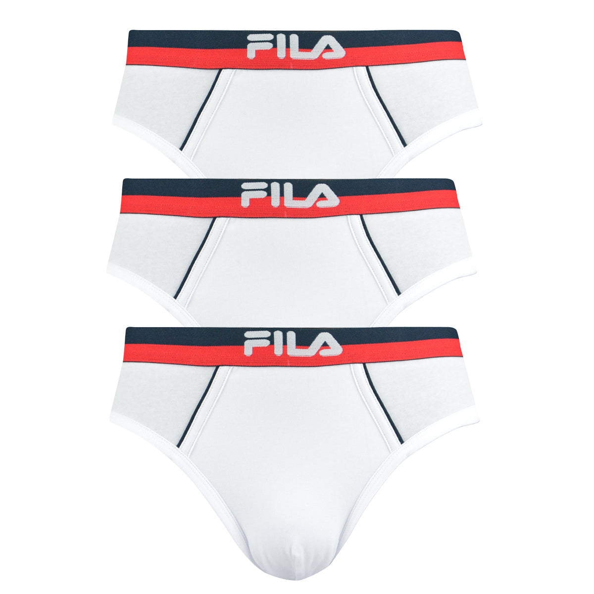 FILA Herren Slip, 3er Pack - Briefs, Logobund, Urban, Cotton Stretch, einfarbig