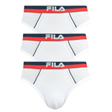 FILA Men's briefs, 3-pack - Briefs, logo waistband, Urban, Cotton Stretch, solid color