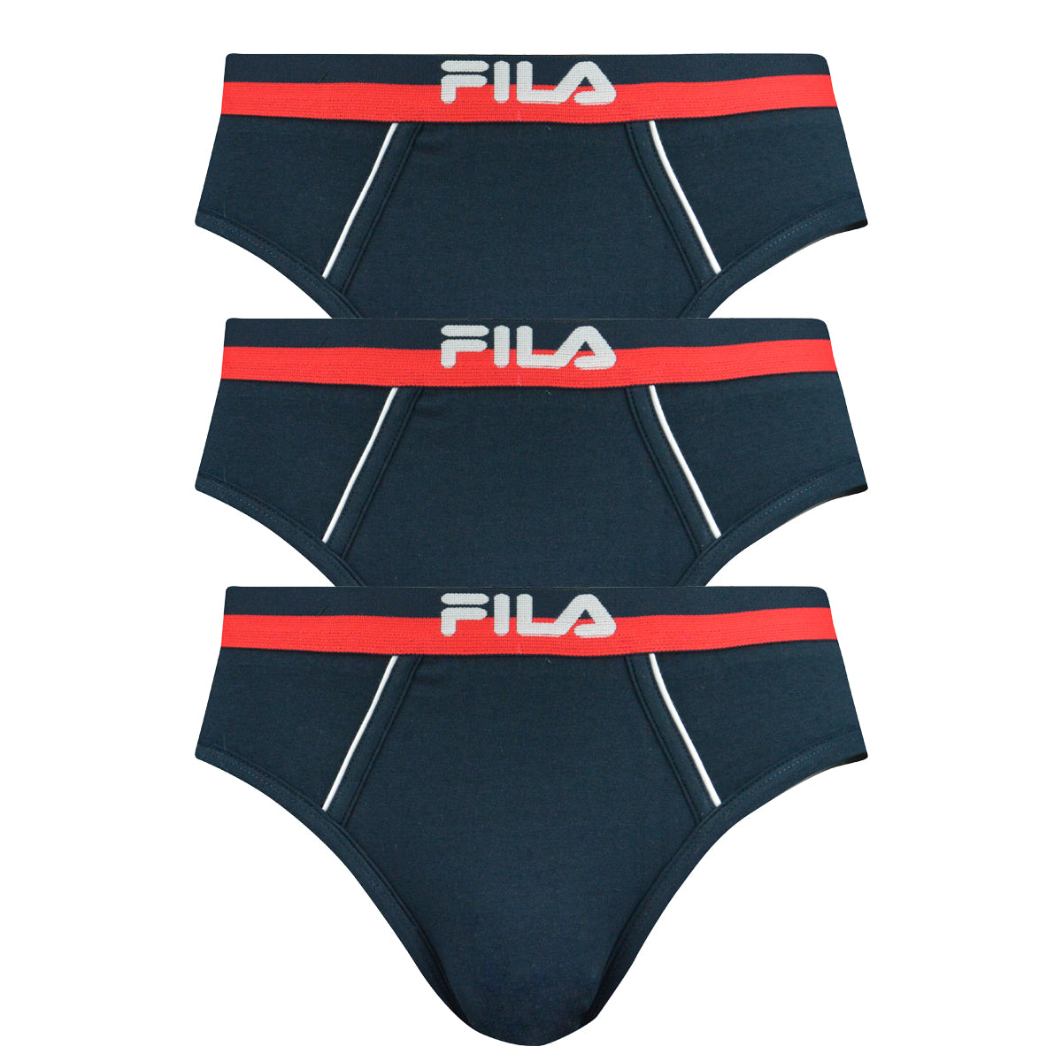 FILA Herren Slip, 3er Pack - Briefs, Logobund, Urban, Cotton Stretch, einfarbig