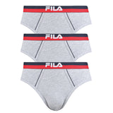 FILA Herren Slip, Multipack - Briefs, Logobund, Urban, Cotton Stretch, einfarbig