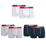FILA Herren Boxer Shorts - Vorteilspack, Logobund, Urban, Cotton Stretch, einfarbig