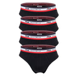 FILA Herren Slip, 4er Pack - Briefs, Logobund, Cotton Stretch, einfarbig