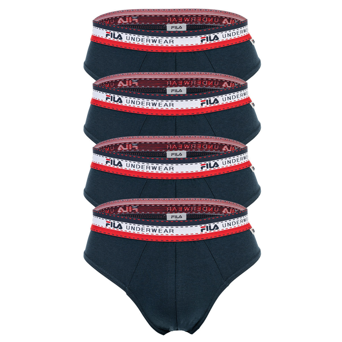 FILA Herren Slip, Multipack - Briefs, Logobund, Cotton Stretch, einfarbig
