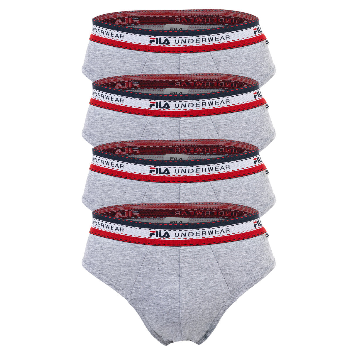 FILA Herren Slip, Multipack - Briefs, Logobund, Cotton Stretch, einfarbig