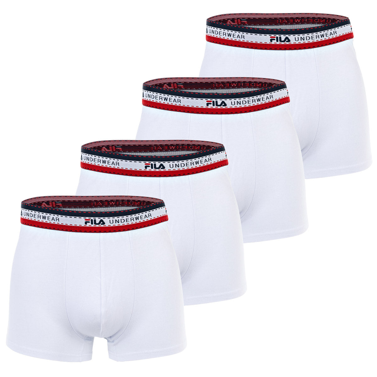 FILA Herren Boxer Shorts, Multipack - Logobund, Cotton Stretch, einfarbig