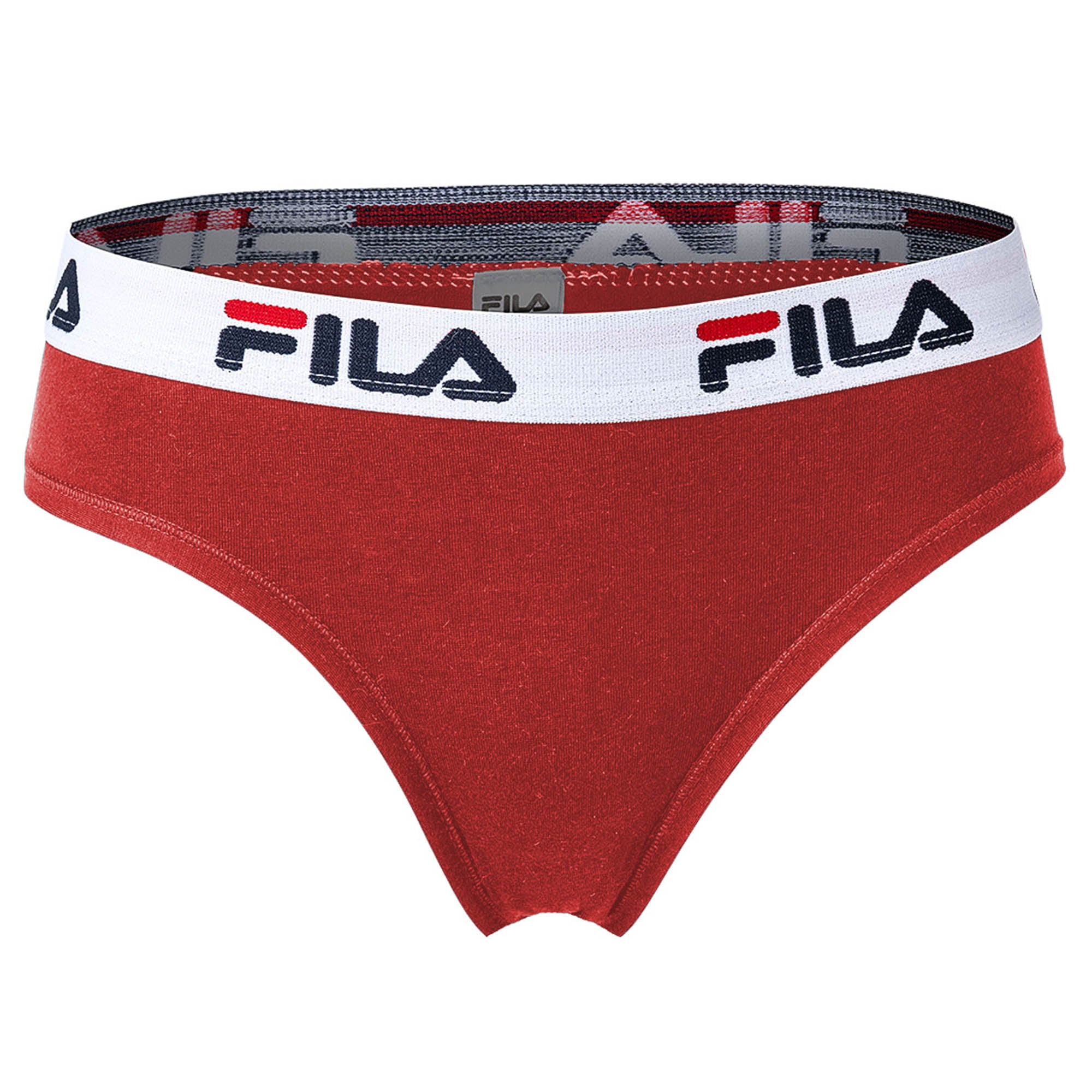 FILA Damen Slip - Regular Waist, Brief mit breitem Logo-Bund, Baumwolle, einfarbig