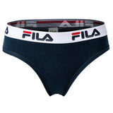 FILA Damen Slip - Regular Waist, Brief mit breitem Logo-Bund, Baumwolle, einfarbig