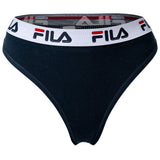 FILA Damen String - Regular Waist, breiter Logo-Bund, Baumwolle, einfarbig