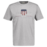 GANT Herren T-Shirt - REGULAR ARCHIVE SHIELD, Rundhals, kurzarm, Baumwolle, Print