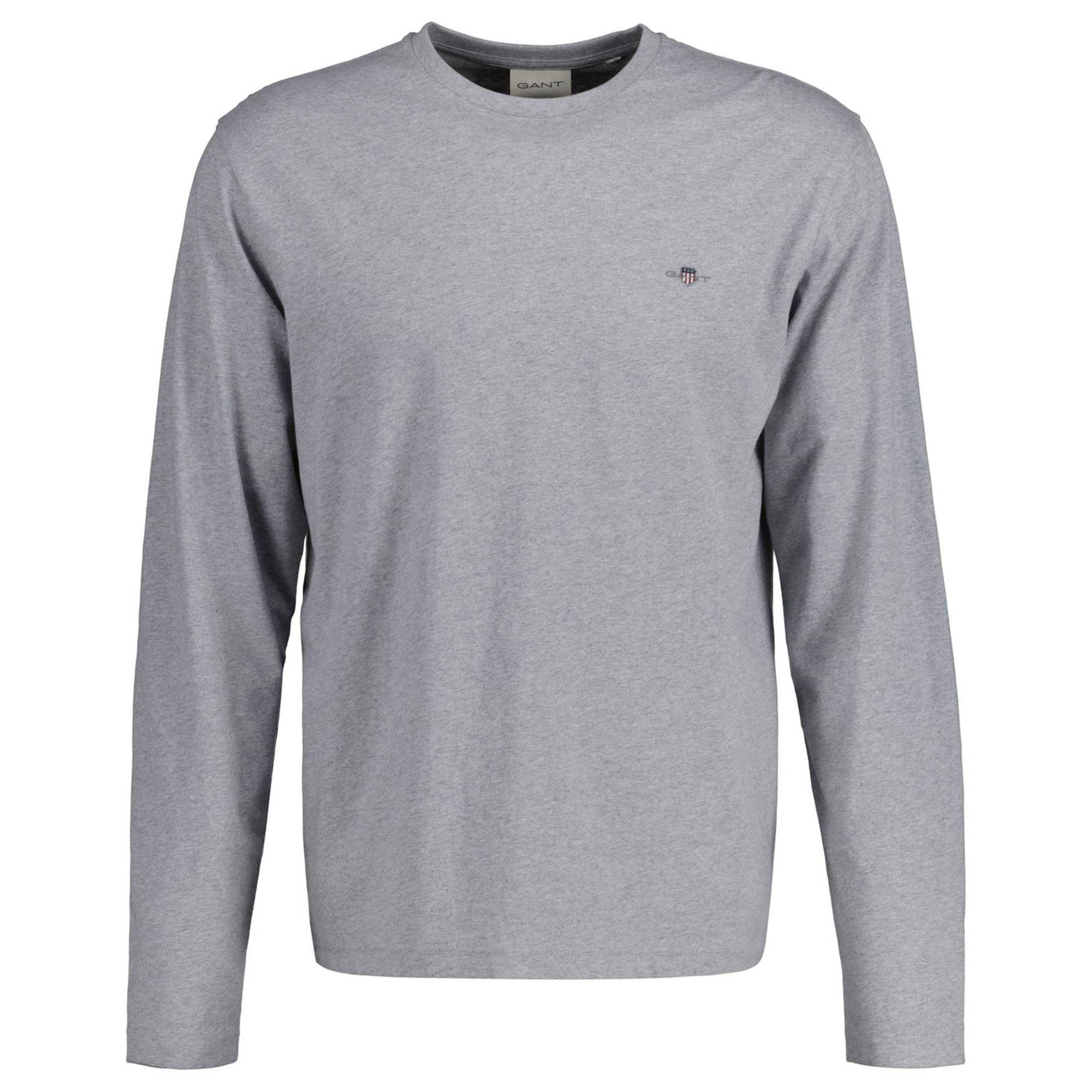 GANT Herren Longsleeve - REGULAR SHIELD LS, Shirt, Rundhals, Langarm, Baumwolle