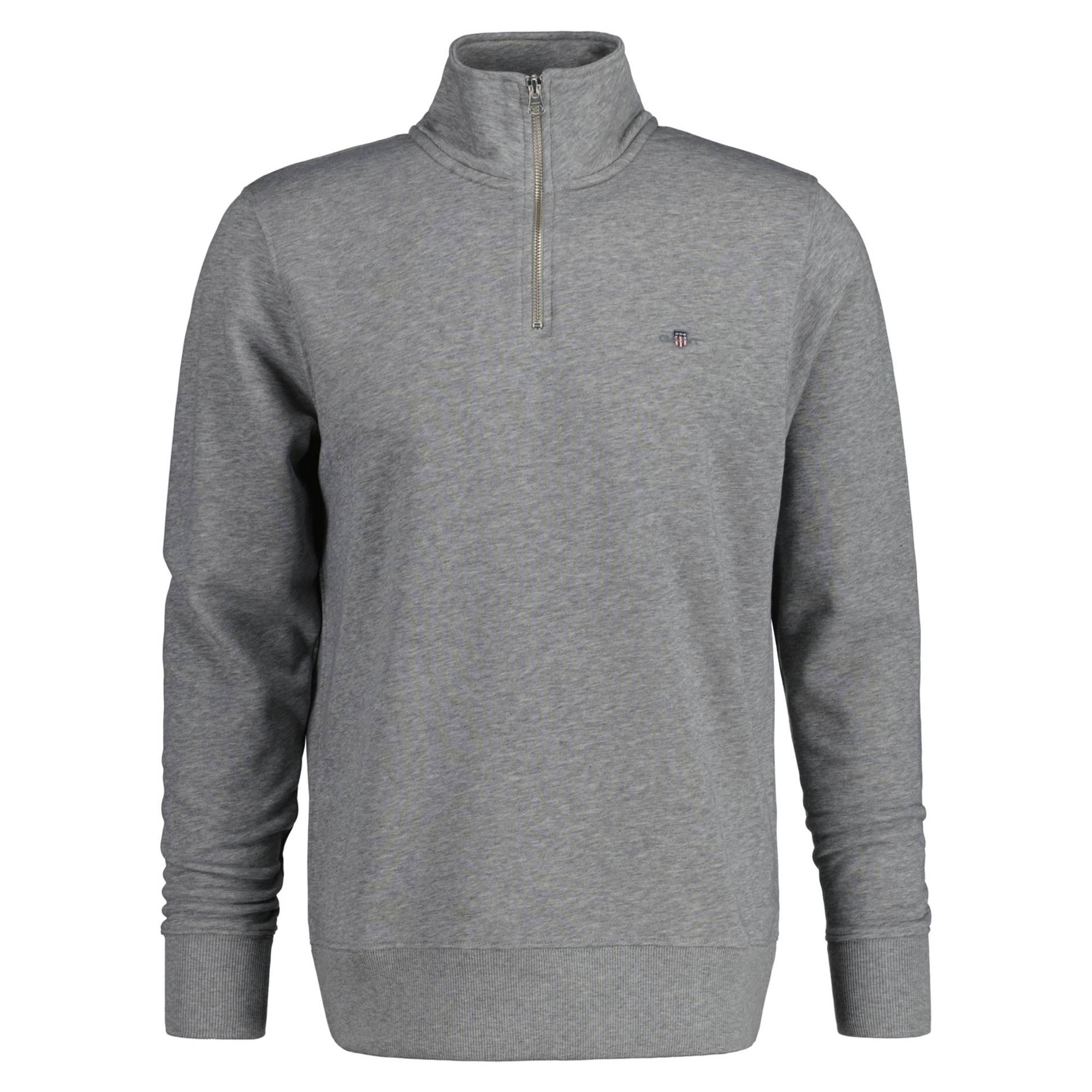 GANT Herren Sweatshirt - REGULAR SHIELD HALF ZIP SWEAT, Reißverschluss-Kragen, Logo