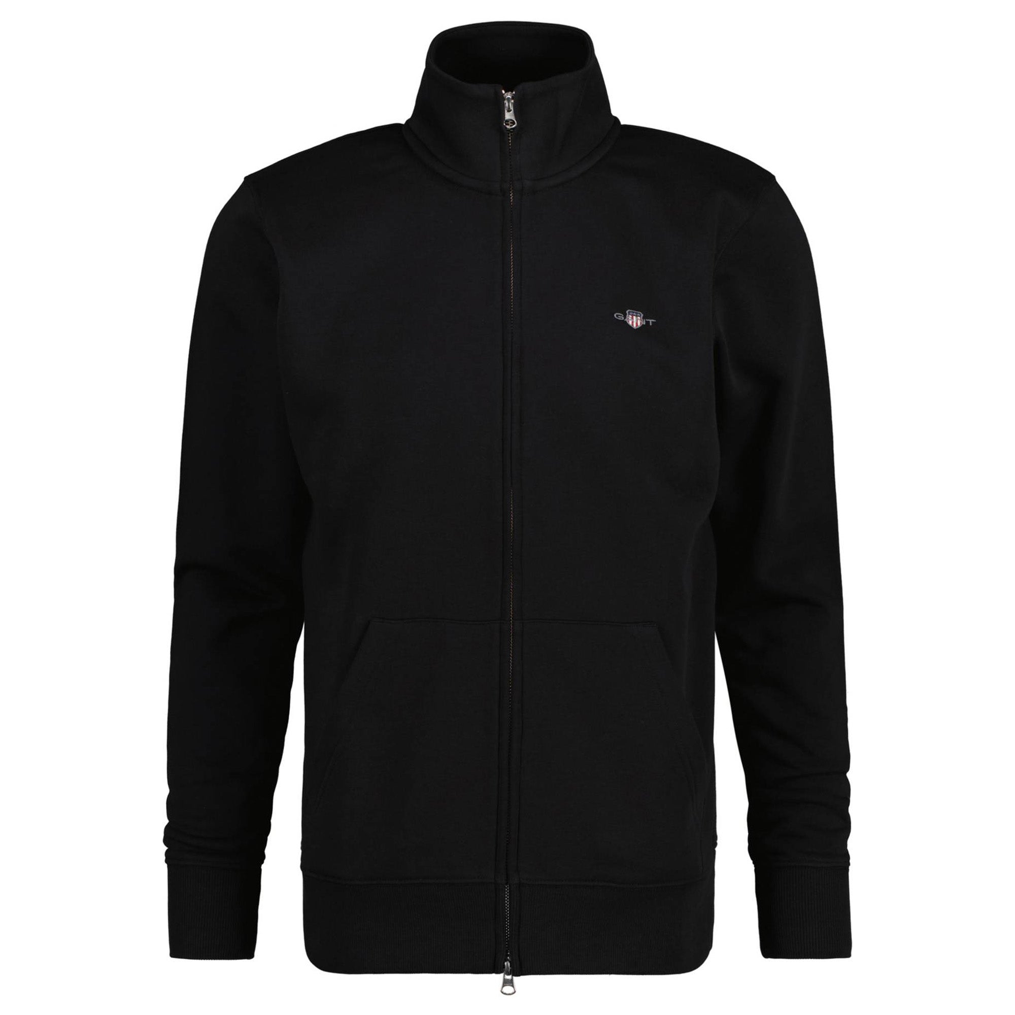 GANT Herren Sweatjacke - REGULAR SHIELD FULL ZIP SWEAT, Reißverschluss, Stehkragen