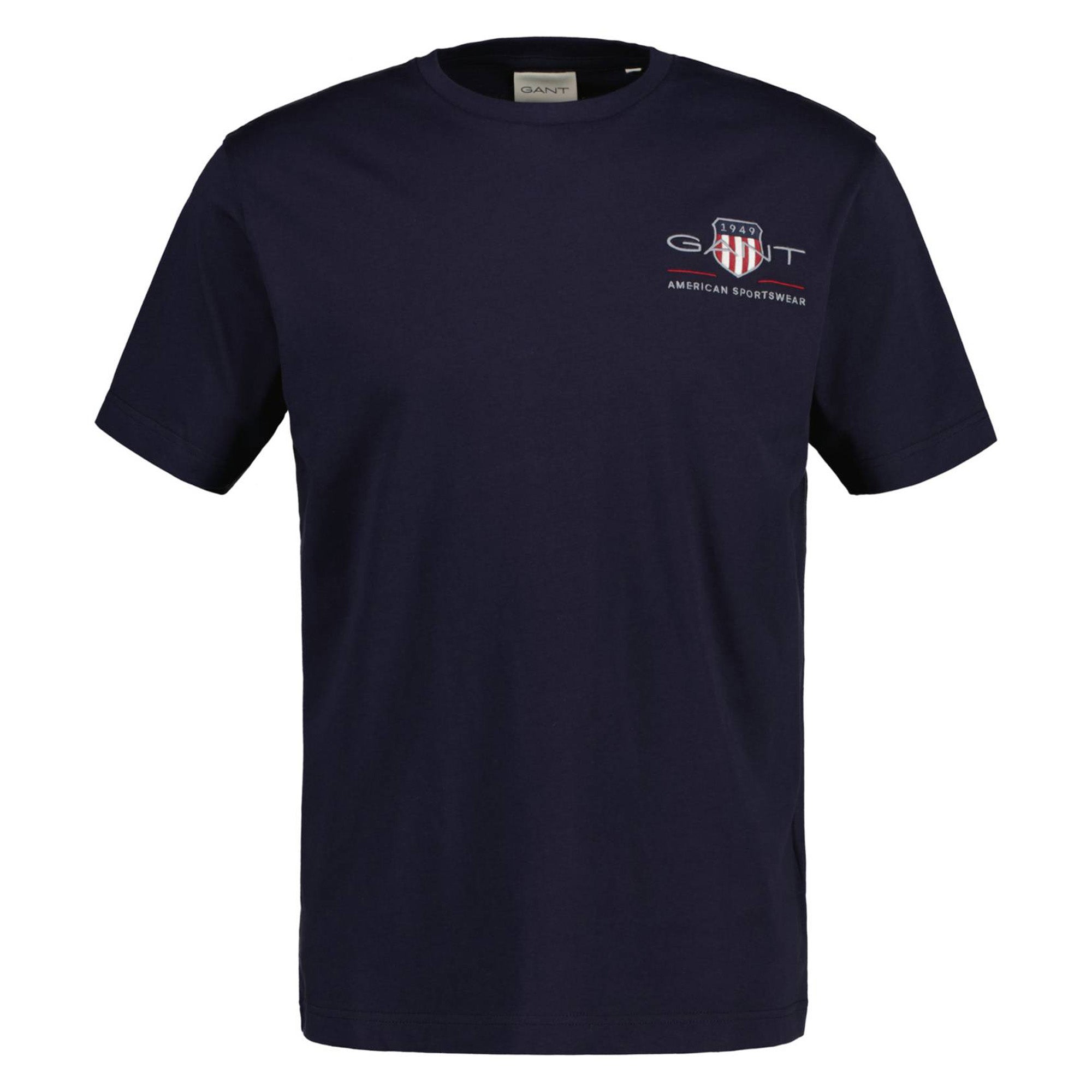 GANT Herren T-Shirt - REG ARCHIVE SHIELD EMB, Rundhals, kurzarm, Stickerei