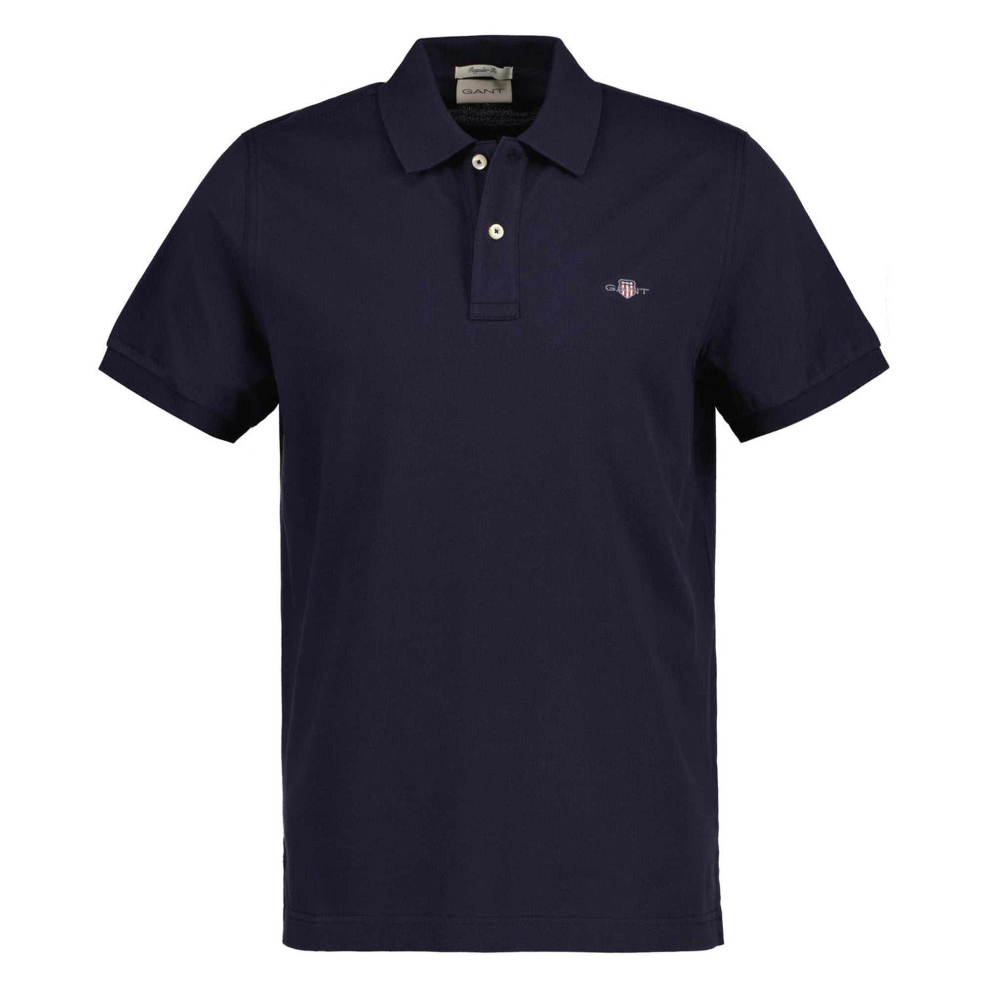 GANT Herren Poloshirt - REGULAR SHIELD, Kurzarm, Knopfleiste, Pique, Stickerei
