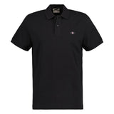 GANT Men's Polo Shirt - REGULAR SHIELD, short sleeve, button placket, pique, embroidery