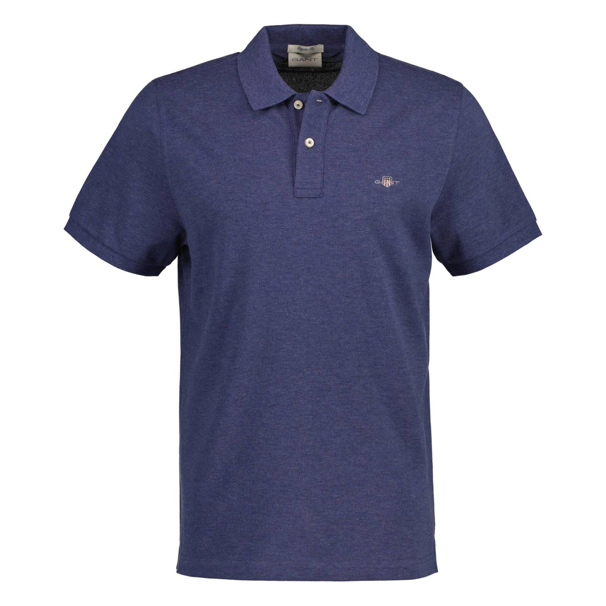 GANT Herren Poloshirt - REGULAR SHIELD, Kurzarm, Knopfleiste, Pique, Stickerei