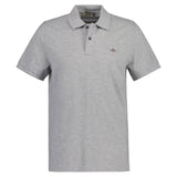 GANT Herren Poloshirt - REGULAR SHIELD, Kurzarm, Knopfleiste, Pique, Stickerei