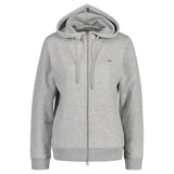 GANT Damen Sweatjacke - REGULAR SHIELD ZIP HOODIE, Kapuzen-Jacke, Logo