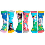 United Oddsocks Kinder Socken, 6 individuelle Socken - Geschenkbox, Motivsocken