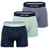 Happy Shorts Herren Boxer Shorts, 3er Pack - Retro Jersey, Logobund