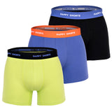 Happy Shorts Herren Boxer Shorts, 3er Pack - Retro Jersey, Logobund