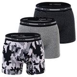 Happy Shorts Herren Boxer Shorts, 3er Pack - Retro Jersey, Logobund