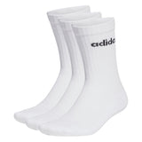 adidas Unisex Socken, 3er Pack - Linear Crew Cushioned, Logo, gepolstert, einfarbig