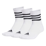 adidas Unisex Quarter Socks, 3-pack - 3-Stripes Cushioned Sportswear Mid-Cut Socks, logo, stripes, padded