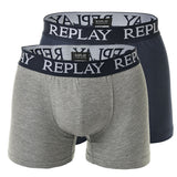 REPLAY Herren Boxer Shorts, 2er Pack - Trunks, Cotton Stretch